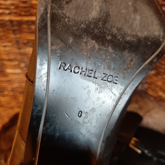 Rachel Zoe Prestyn Leather Western Ankle Boots Booties Women's 6 Black Rodeo - Picture 7 of 8